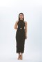 HAKTER Collar and Waist Accessory Detail-Detailed Flock-Printed Tulle Dress - 2