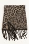 Unisex Lightweight Puffy Scarf in Taupe Color and Leopard Print - 5