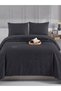 Siena Textured Double Duvet Cover Set - Anthracite Gray - 2
