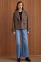 Oversized Short Coat with Jacket Collar, BROWN 3204 - 4