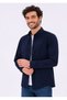 Men's Navy Blue Long Sleeve Basic Shirt - 2