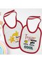 BK Kids "Auntie" Design Red Baby Bib Set of 2 - 1