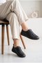 Women's Genuine Leather Ruched Lace-Up Comfort Casual Walking Shoes