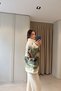 Green/Brown - Mountain Print Zipper-Front Plush Jacket Green/Brown - 4