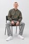 Men's Bomber Jacket with Zipper, Ribbed, Khaki, Transitional - 4