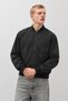 Men's Zipper-Front Transitional Ribbed Black Bomber Jacket - 2