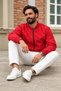 Men's Transitional Casual Red Raincoat - 3