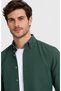 Men's Dark Green Long-Sleeve Basic Shirt - 2