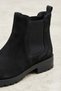 Women's Black Suede Chelsea Boots with Elastic Side Panels and Treaded Soles—Casual Short Boots - 3