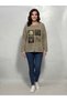 Women's Italian Gilded Floral Pattern Loose-Fitting Velvet Blouse.