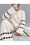 Women's Knitted Two-Piece Set Featuring Patterned and Stylish Wide-Leg Pants. - 3