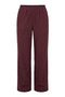 Burgundy - Woven Fabric Elasticated Hem Wide-Leg Pants BURGUNDY