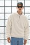 Men's Soft-Textured Half-Zip Winter Ecru Fleece-Lined Pullover