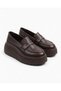 Women's Dark Coffee Loafers with Thick Sole, Lightweight High Platform Casual Moccasins