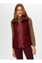 Women's Quilted Trimmed Ruffled Plum Vest Uw26Kyl005