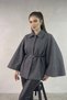 Poncho Off White Original Cashmere Cape 20260003 Dark Grey