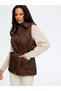 Women's Quilted Dark Brown Vest Uw26Kyl003 - 3