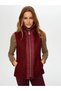 Women's Quilted Trimmed Ruffled Plum Vest Uw26Kyl005 - 4