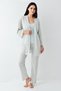 Women's 3-piece robe pajama set, 50% cotton 50% modal - 2