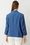 Plus Size Single-Button Slim Fit Shirt with Stone Detail and Pockets, Indigo Blue, Women'S, 04544. - 3