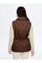 Women's Quilted Dark Brown Vest Uw26Kyl003 - 5