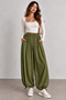 Women's Casual Shalwar Trousers with Elastic Waist and Laces