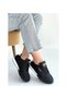 Tawen Black-Upper, White-Sole Lace-Up Sneakers