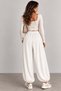 Women's Casual Shalwar Trousers with Elastic Waist and Laces - 3