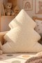 Fluffy Pine Tree Pillow – Cream-Colored, Plush Textured, and Stuffed Decorative Christmas Pillow. - 2