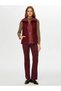 Women's Quilted Trimmed Ruffled Plum Vest Uw26Kyl005 - 2