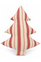 50 cm Red Striped Linen Pine Tree Pillow – Decorative Christmas Pillow with Filling. - 3