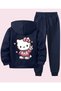Hoodie Hey ! We Did It Back Printed 100% Cotton 3 Thread Winter Girls' Track Suit Set Without Pockets