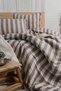 Taos Double Striped Bedding Set |   Buttoned Bohemian Set |   Bedding Set, Sheet, and 2 Pillowcases |   100% Cotton |   200X220 cm