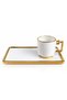 2-Person Porcelain Turkish Coffee Cup Set, 4 Pieces, with Gold-Plated Rectangular Saucer, Luxurious Coffee Presentation Set. - 7