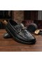 26K590 Kh Genuine Leather Men's Casual Slip-On Shoes.