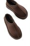 Coffee Suede Women's Boots with Fur Lining and Embroidered Thick Sole - 5