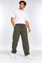 Men's Khaki Baggy Sweatpants with a Fleece Lining, Elastic Waistband, and Comfortable Fit. - 6