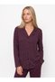Women's Long-Sleeved Pajama Set with Full Buttons on the Front, Dot Pattern