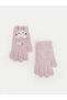 Embroidered Knit Girl's Gloves (W6) - 2