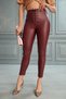 Women's High-Waisted, Slim-Fit Leather Pants with Lace-Up Detail / Lace up Leather Pants - 3