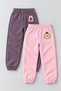Girls' 2-Piece Sweatpants with Cute Animal Embroidery