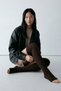 2 Pairs of Fingerless, Thick Ribbed, Above-Knee Leggings with Cotton Content - 5