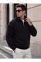 Half-Zip Wide-Fit Sweatshirt, 3-Thread Diagonal Fabric, Thick Construction.