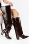 Women's Brown Boots - Heeled Boots with Zipper and Detachable Sole. - 2