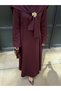 Almira Scuba Dress, Plum Color - 7
