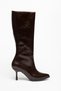 Women's Black Stiletto Heel Boots with Zipper - 2