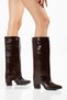 Women's Brown Boots - Heeled Boots with Zipper and Detachable Sole. - 5