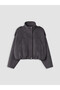 Oversize Women's Bomber Suede Look Jacket - 5