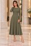 Women's Long-Sleeved, Round-Neck Viscose Two-Thread Long Dress – Casual, Stylish, and Comfortable Design. - 3
