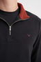 Slim Fit Thick Collar Half-Zip Thessaloniki Sweatshirt Caz 56430 - 4